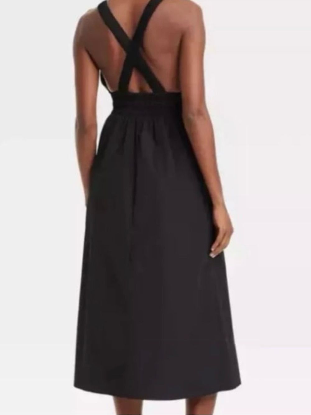 a new day Black Crossback Smocked-Waist Midi Dress - Picture 2 of 5